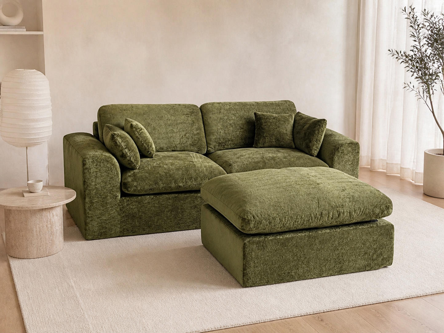 Cloud-Like Chenille Modular 2-Seater Sofa