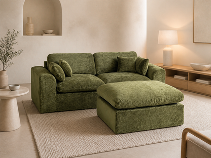 Cloud-Like Chenille Modular 2-Seater Sofa