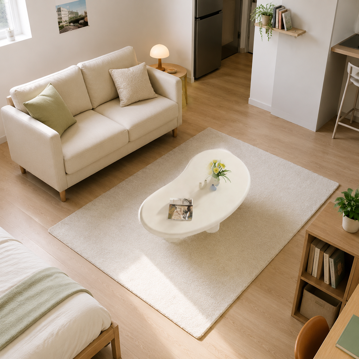Aura Cashew Coffee Table - Milk White