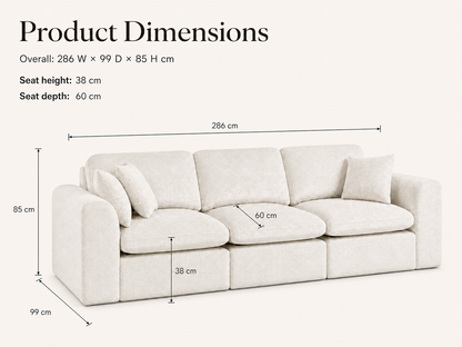 Cloud Modular 3-Seater Chaise Sofa