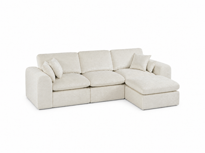 Cloud-Like Chenille Modular 3-Seater Chaise Sofa
