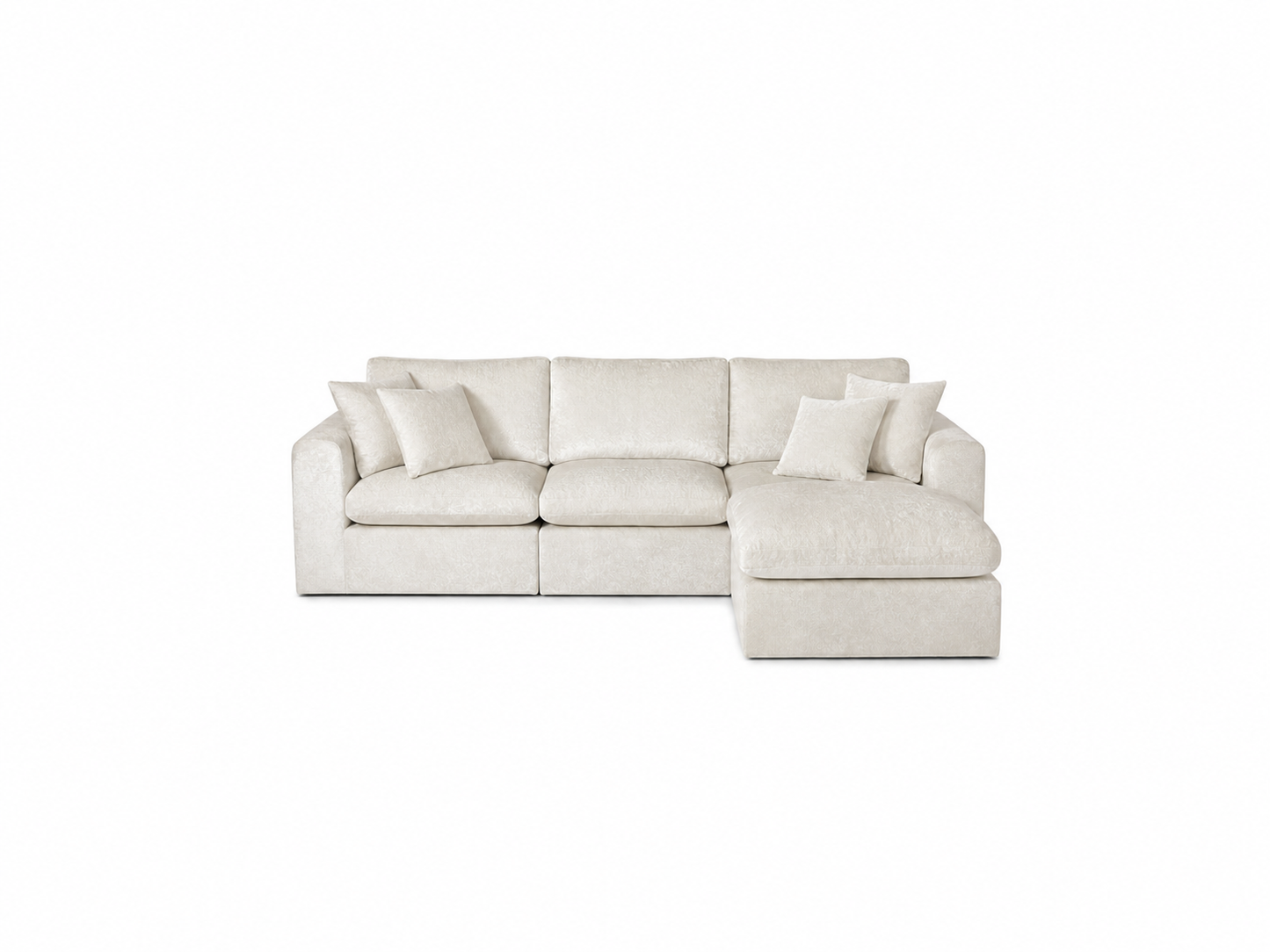 Cloud-Like Chenille Modular 3-Seater Chaise Sofa
