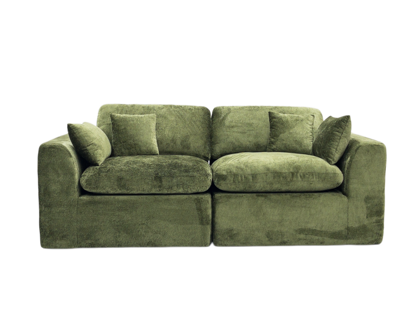 Cloud-Like Chenille Modular 2-Seater Sofa