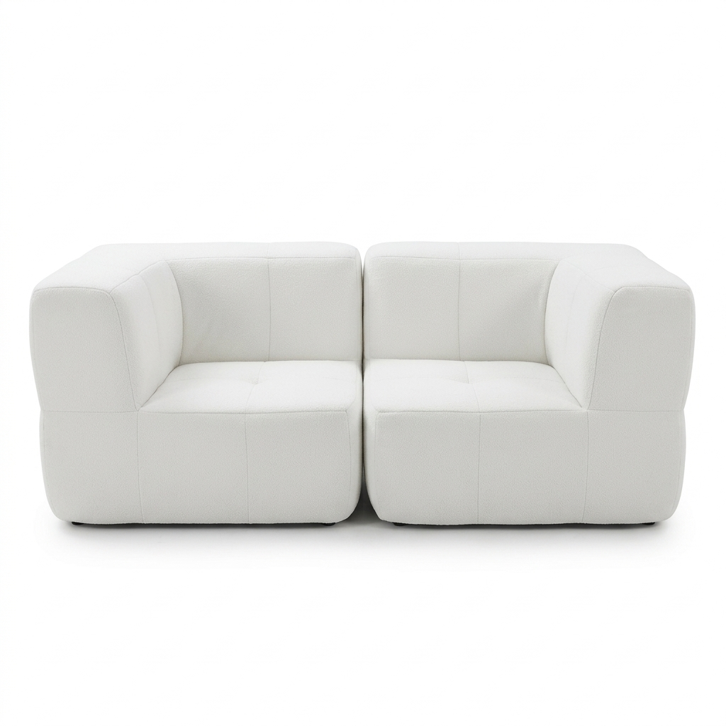 Aura Marshmallow 2-Seater Sofa in white