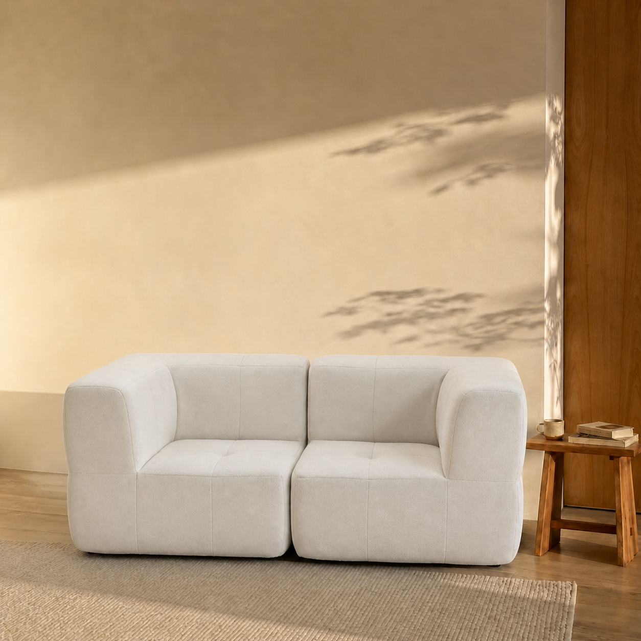 Aura Marshmallow 2-Seater Sofa - White