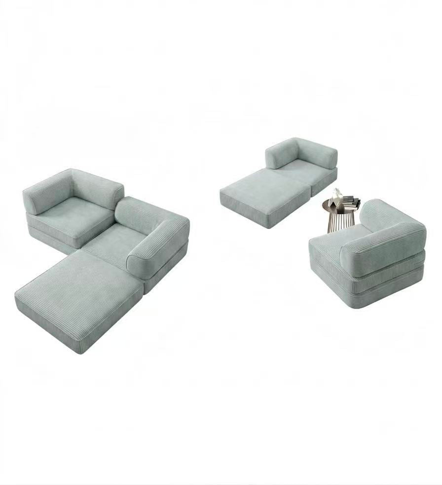 Aura Teddy Sofa Bed fresh blue modular fold-out layout