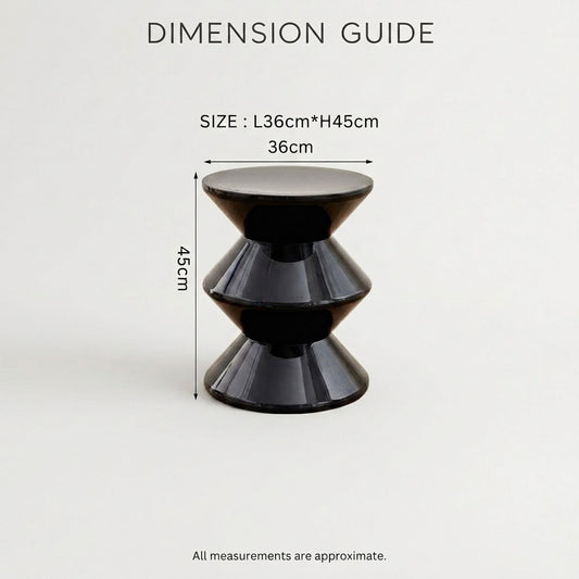 Black ROREN Hourglass side table alternate view