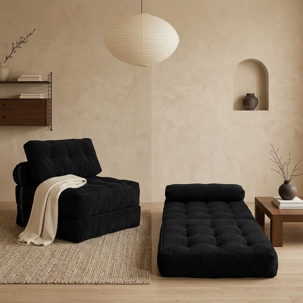 Black ROREN Tofu Block single sofa bed product view