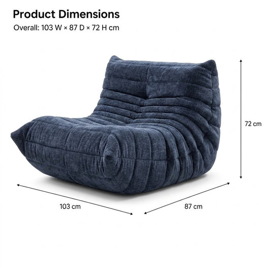 Blue ROREN Togo single lounge chair alternate view