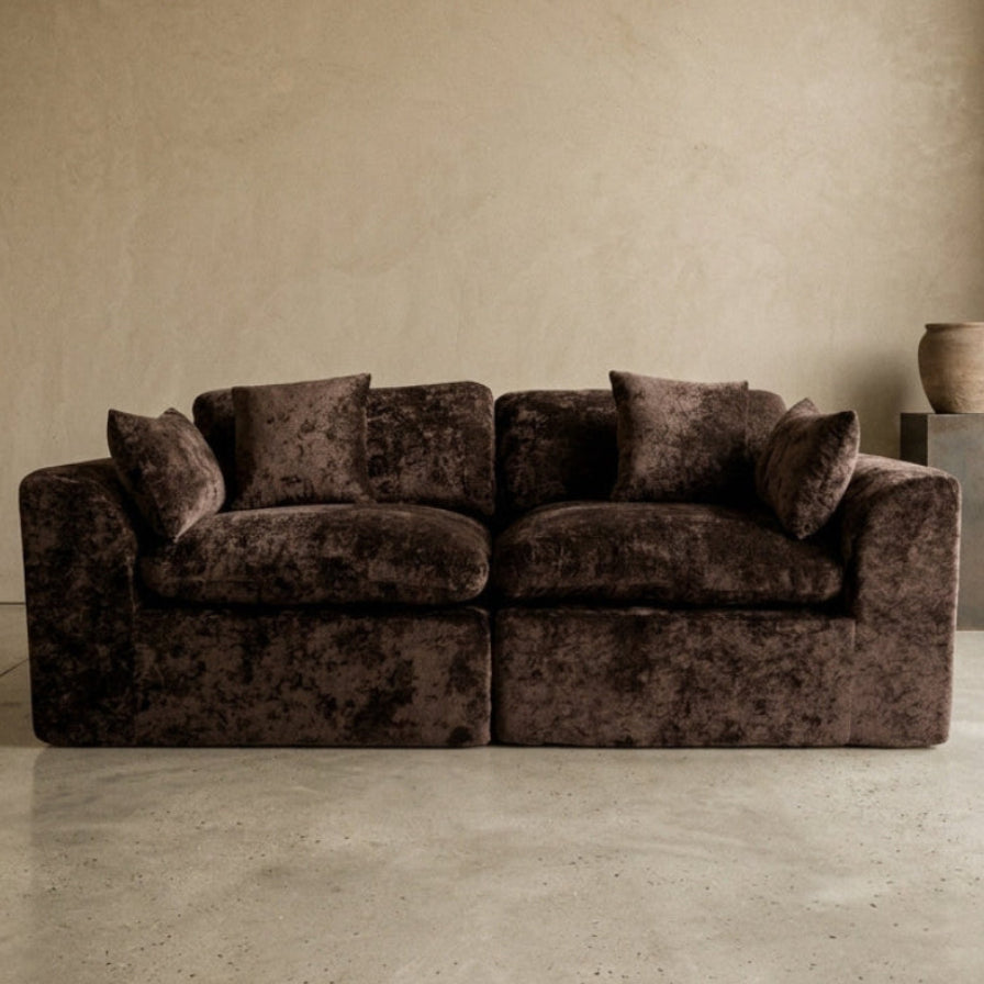 Brown ROREN Cloud 2-seater sofa