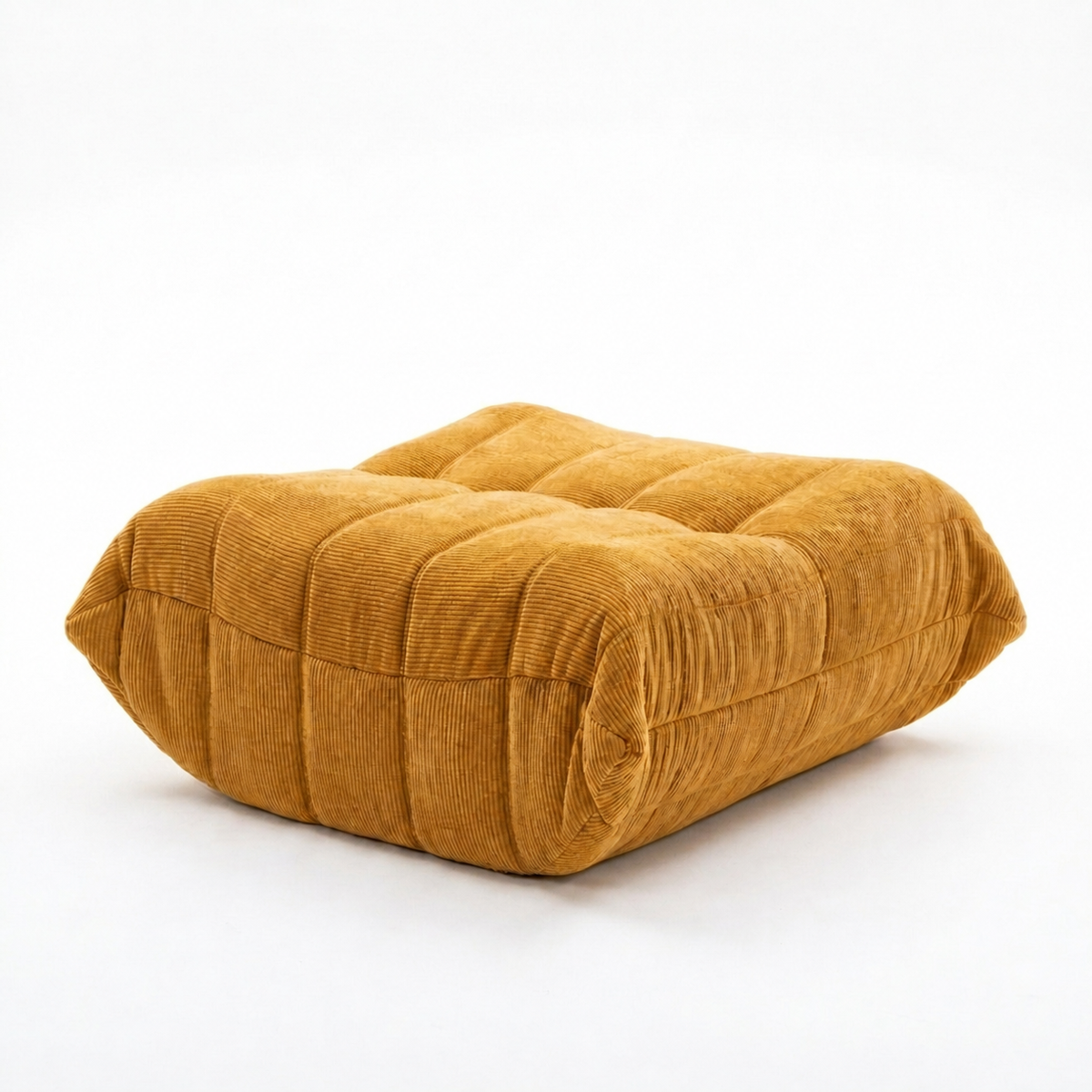 Caramel ROREN Togo ottoman on a white background