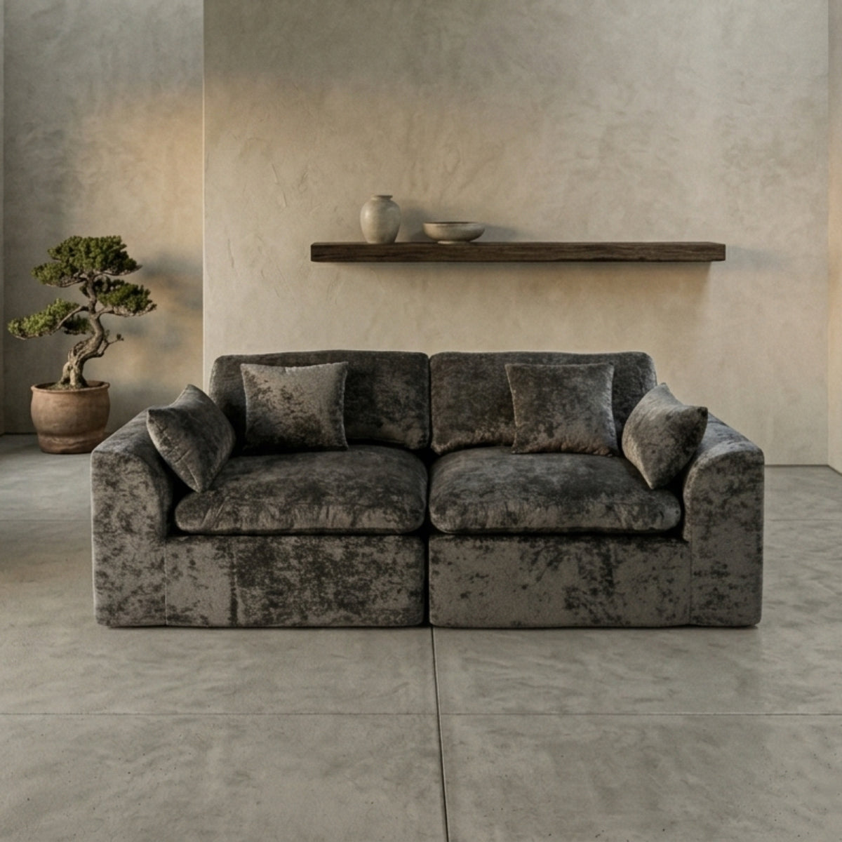 Dark grey ROREN Cloud 2-seater sofa