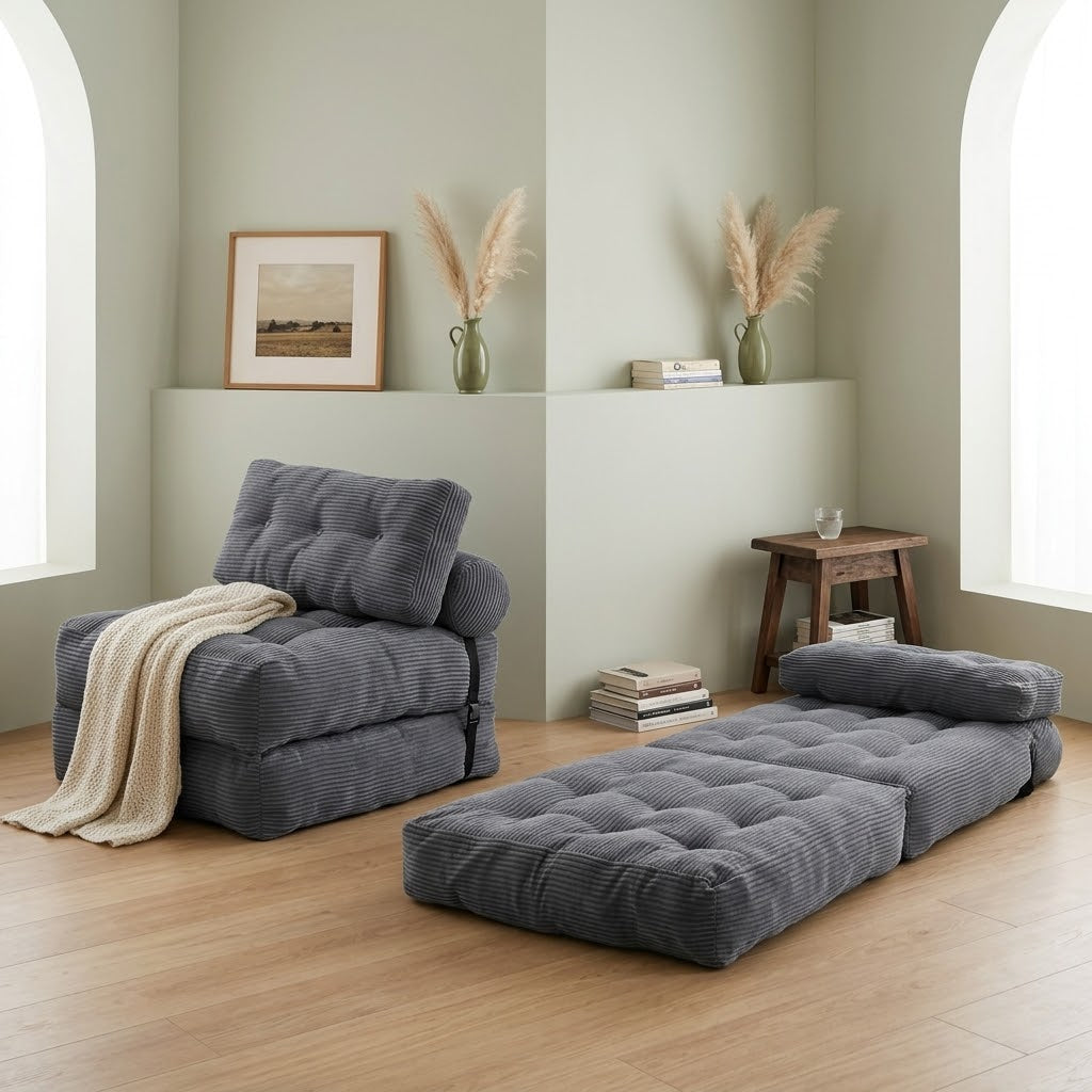 Dark grey ROREN Tofu Block sofa bed alternate view
