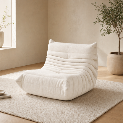Aura Caterpillar Chair - Ivory Corduroy
