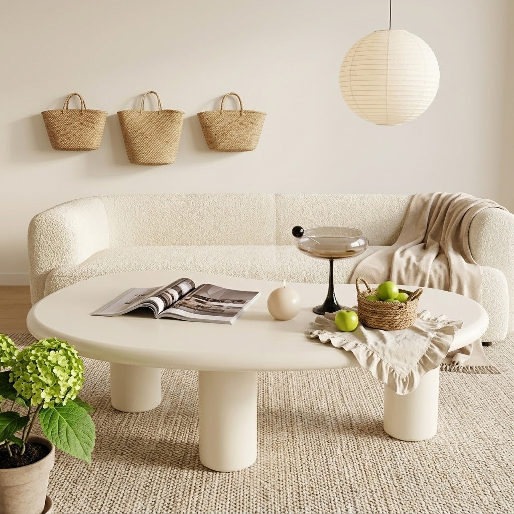 Milk white ROREN Cashew coffee table alternate view
