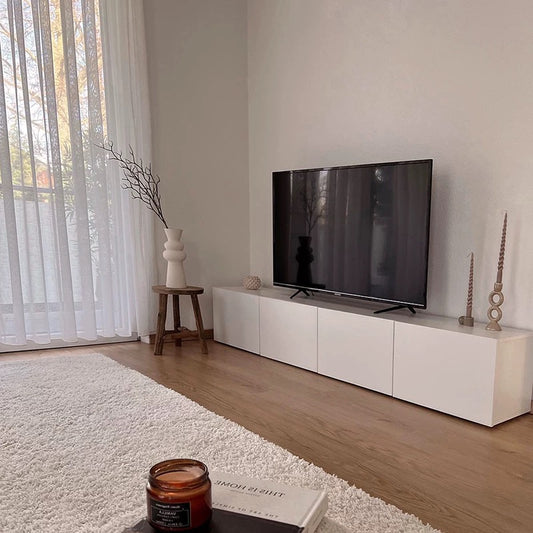 Milk white ROREN four-drawer TV stand alternate view