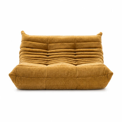 Front view of yellow ROREN Togo 2-seater sofa