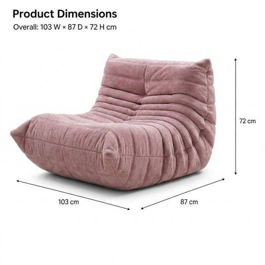 Pink ROREN Togo single lounge chair alternate view