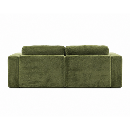 Rear view of green ROREN Cloud 2-seater sofa