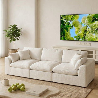 ROREN Cloud Sofa three-seat modular configuration in white