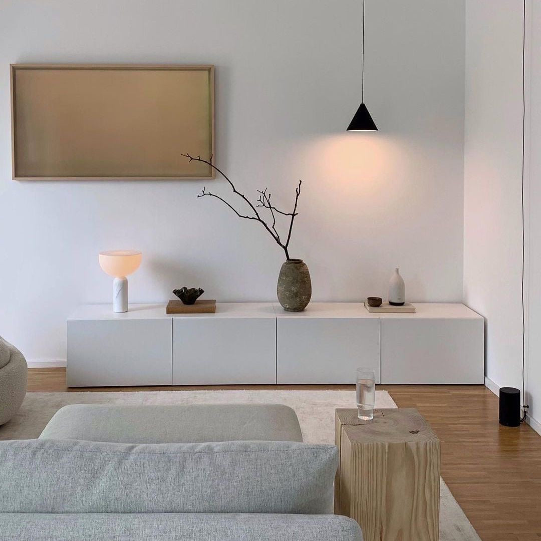 ROREN four-drawer TV stand in milk white