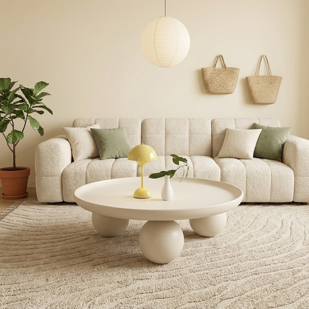 ROREN Three-Ball coffee table in milk white