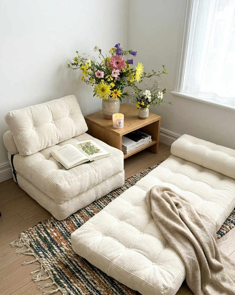 Tofu Block folded flat as a bed