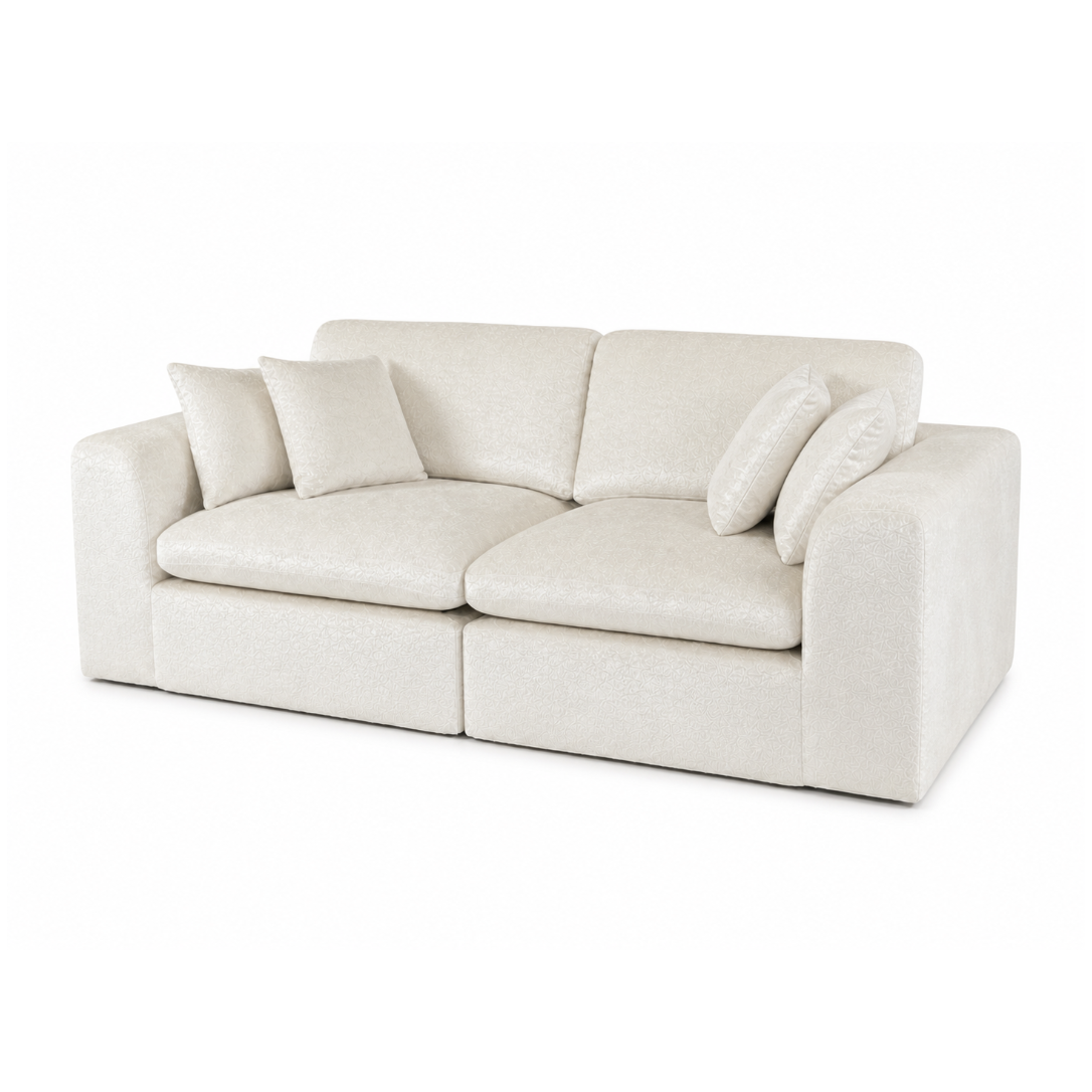 White ROREN Cloud 2-seater sofa side view