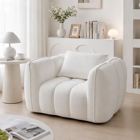 White ROREN Puff lounge chair alternate view