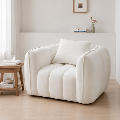 White ROREN Puff lounge chair product view