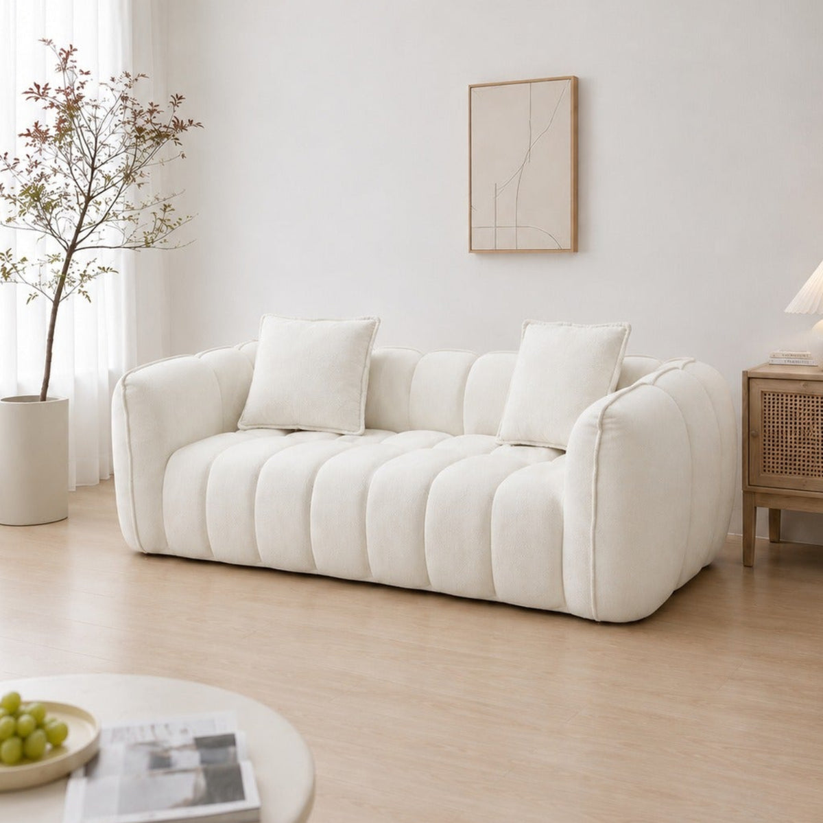 White ROREN Puff loveseat product view