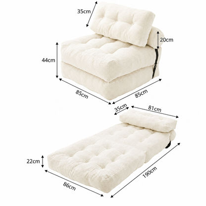 White ROREN Tofu Block sofa bed alternate view
