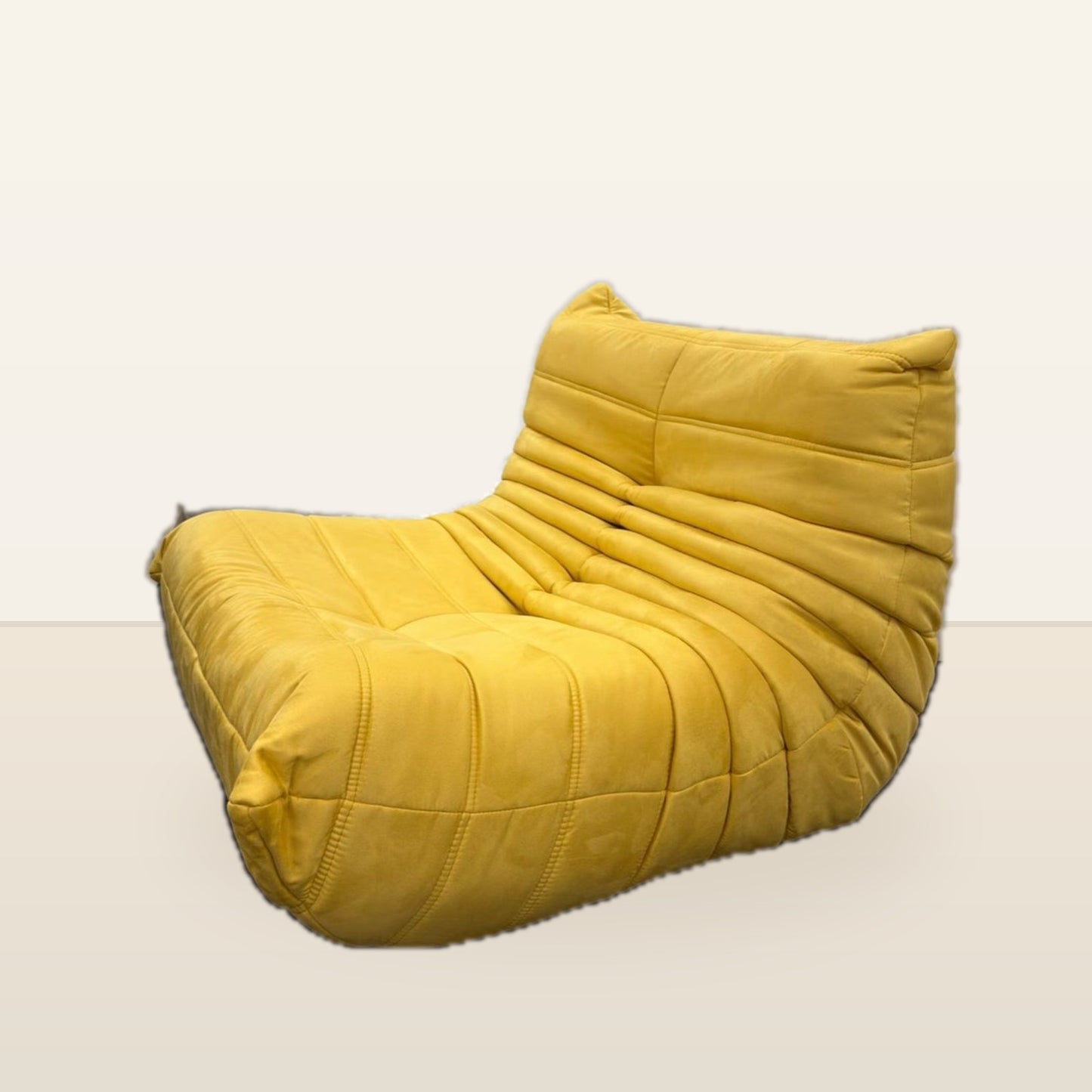 Aura Caterpillar Chair - Lemon Yellow Suede