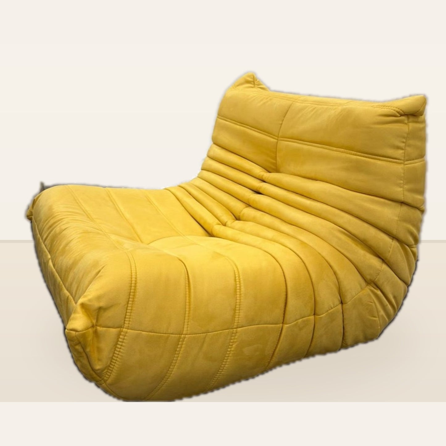 Aura Caterpillar Chair - Lemon Yellow Suede