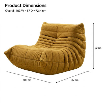 Yellow ROREN Togo single lounge chair alternate view
