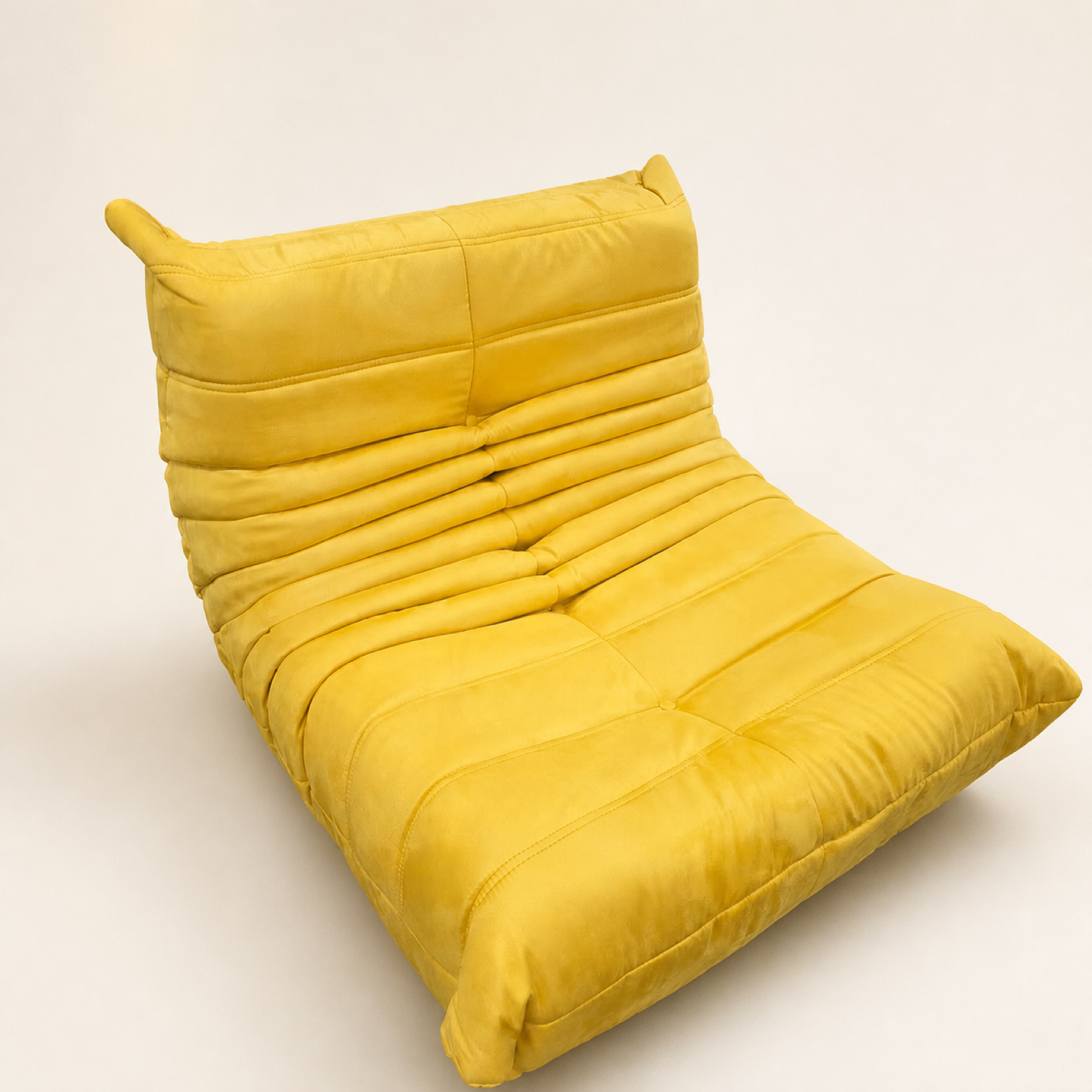Aura Caterpillar Chair - Lemon Yellow Suede