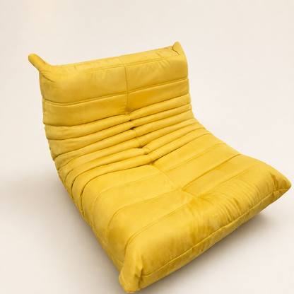 Aura Caterpillar Chair - Lemon Yellow Suede